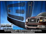 For 2004 2005 Ford F 150 Bar Style Model Stainless Black Billet Grille Combo F67995J