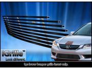 For 2013 2015 Honda Accord Sedan Black Bumper Stainless Steel Billet Grille H65917J