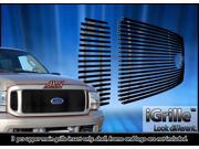 For 99 04 Ford F250 F350 Excursion Black Stainless Steel Billet Grille N19 J70756F