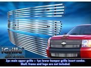 304 Stainless Steel Billet Grille Grill Combo Fits Fits 2007 2013 Chevy Silverado 1500 C67862C