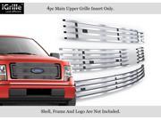 Fits 2013 2014 Ford F 150 Upper Stainless Steel Billet Grille Insert F65924C