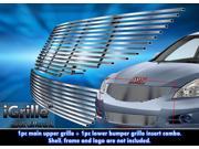 Fits 2010 2012 Nissan Altima Sedan Stainless Steel Billet Grille Combo N81057C