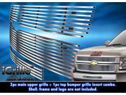304 Stainless Steel Billet Grille Grill Combo Fits 07 10 Chevy Silverado 2500 3500 C67804C