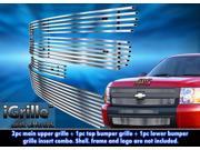 304 Stainless Steel Billet Grille Grill Combo Fits 2007 2012 Chevy Silverado 1500 C61133C
