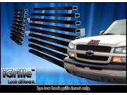 Fits 2003 2006 Chevy Silverado 1500 2500 Stainless Black Tow Hook Billet Grille C85303J