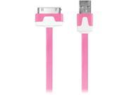 IESSENTIALS IPL FDC PK Charge Sync 30 Pin Flat Cable 3.3ft Pink