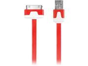 IESSENTIALS IPL FDC RD Charge Sync 30 Pin Flat Cable 3.3ft Red