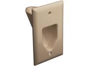 DATACOMM ELECTRONICS 45 0001 IV 1 Gang Recessed Cable Plate Ivory