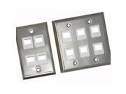 4 PORT DUAL GANG FACE PLATE STAINLESS 37097