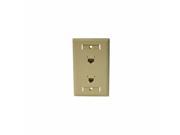Cat5e Rj45 with Cat3 Rj12 Configured Wall Plate Ivory 27419