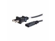 C2G 6FT 18 AWG 2 SLOT NON POLARIZED POWER CORD NEMA 1 15P TO IEC320C7 POWER CABLE 6 FT 27398