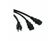 Tripp Lite Standard Power Cord Y Splitter Cable 5 15p to 2x C13 Power Splitter 125 Vac 6 Ft P006 006 2