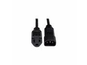 Tripp Lite P002 001 10a Power Cable 125 Vac Iec 320 En 60320 C14 Nema 5 15 F 1 Ft Black P002 001 10A