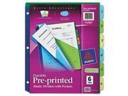 Avery Preprinted Plastic Tab Double Pocket Dividers AVE11295