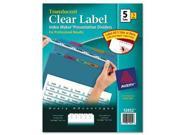 Avery Index Maker Print Apply Clear Label Plastic Dividers AVE12452