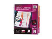Avery Ready Index Customizable Table of Contents Multicolor Dividers AVE11161