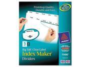 Avery Index Maker Print Apply Clear Label Dividers with White Tabs AVE11490