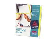 Avery Index Maker Print Apply Clear Label Dividers with Color Tabs AVE11414
