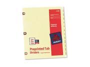 Avery Preprinted Laminated Tab Dividers with Copper Reinforced Holes AVE24286