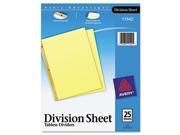 Avery Untabbed Division Sheet Dividers AVE11542