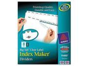 Avery Index Maker Print Apply Clear Label Dividers with White Tabs AVE11493
