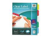 Avery Index Maker Print Apply Clear Label Dividers with Color Tabs AVE11406