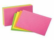 Universal Ruled Neon Glow Index Cards UNV47217
