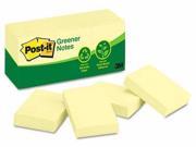Post it Notes Greener Original Recycled Note Pads MMM653RPYW