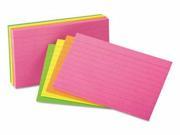 Universal Ruled Neon Glow Index Cards UNV47237