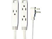 3 Outlet Indoor Extension Cord 8ft White 45505