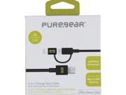 PURE GEAR 99966VRP Charge Sync 2 in 1 Micro USB Cable with Lightning R Adapter 4ft