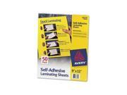 Avery Consumer Products AVE73601 Self Adhesive Lamination Sheets 9in.x12in. Clear