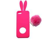 Demarkt®Rabbit Ears Design TPU Protective Case with Stand Function for iPhone 5 5s Rose Red