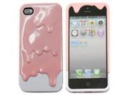 Demarkt®Global Pink White Melt Ice Cream Detachable Hard Case for iPhone 5