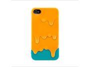 Demarkt®Orange with Light Blue Melt ice Cream Skin Hard Case Cover for iPhone 4S 4 Protect Case