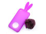 Demarkt®Series Bunny Design Silicone Case for Apple iPhone 3 3S Purple