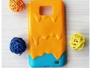 Demarkt® Orange with Blue Melt ice Cream Skin Hard Case Cover for Samsung Galaxy i9100 Protect Case