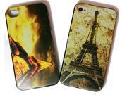 Demarkt® iPhone 4 Case Silicone Case Protective iPhone 4 4s Case Paris Eiffel Tower Collage A28