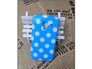 Demarkt® Water Proof Dots Silicone Rubber Gel Soft Skin Case Cover for SAMSUNG I8160 Blue