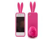 Demarkt Sweet Rabito Bunny Silicone Skin Case Cover For Apple iPhone 4 4G Rose