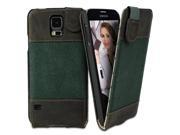 Bouletta Leather Canvas Phone cases for Samsung Galaxy S5 [Canvas Flip Antic Green]