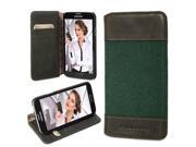 Bouletta Leather Canvas Phone cases for Samsung Galaxy S5 [Canvas Book Antic Green]
