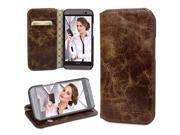 Bouletta Leather Phone cases for HTC One M8 [Book Case Vessel Brown]
