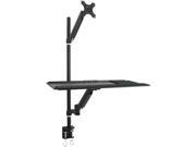 VIVO Sit Stand Height Adjustable Standing Desk Mount Gas Spring Deluxe Tray Holds 1 Screen 13 to 27 STAND SIT1C