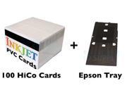 PVC ID Card Starter Kit 100 HiCo Inkjet PVC Cards PVC Card Tray for Epson R200 Epson R300 and others
