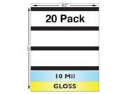 10 Mil Gloss Full Sheet Laminates with 1 2 HiCo Magnetic Stripes 20 Pack