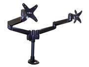 Mount It! Dual Monitor Desk Mount Swivel Arm Quick Connect with Clamp Grommet Base Black
