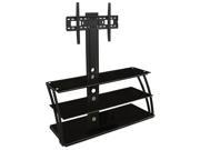 Mount It! MI 864 32 60 Inch Flat Panel TV Mount and Glass Entertainment Center Combo 3 Shelves