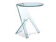 Zuo Modern Journey Side Table in Clear Tempered Glass