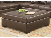 Darie Brown Leather Ottoman by Coaster